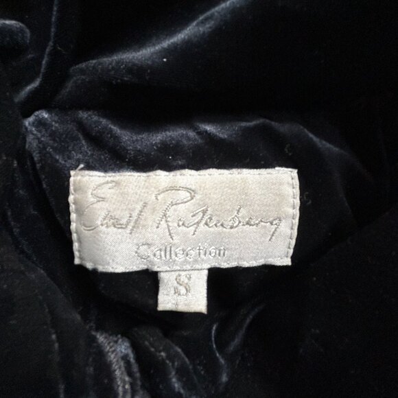 Vintage Emil Rutenberg Womens Black Velvet Black Jacket Small Single-Breasted - Picture 3 of 8